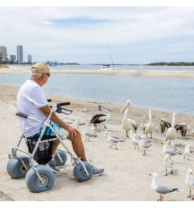 Déambulateur 4 roues tout terrain pour la plage Wheeleez AccessWalk dans le sable