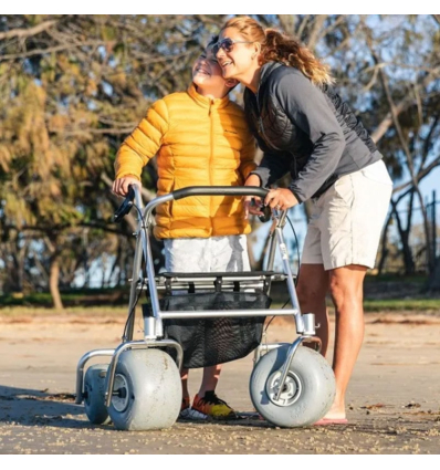 Déambulateur 4 roues tout terrain pour la plage Wheeleez AccessWalk grosses roues