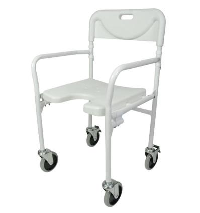 Chaise de douche pliable à roulettes Tobago