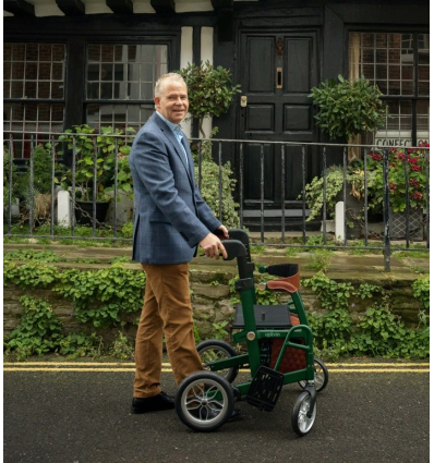 Déambulateur chaise roulante 2 en 1 pliable Glide