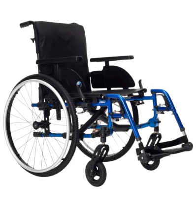 Fauteuil roulant manuel pliable dossier fixe V500 Light Vermeiren bleu