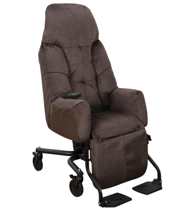 Fauteuil à pousser électrique d'intérieur Mistral E velours marron innov SA