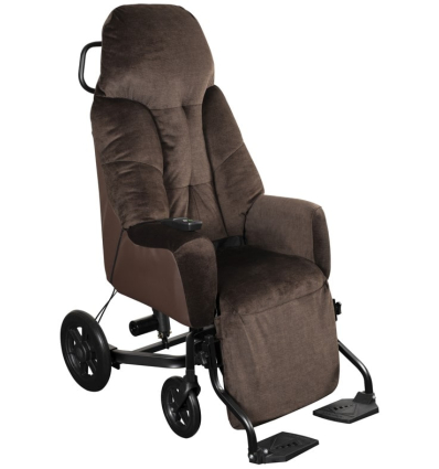 Fauteuil médical roulant à pousser électrique Evasion E II Innov'SA velours marron Innov SA