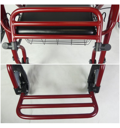 Déambulateur chaise roulante de transfert 2 en 1 Victor avec palette repose-pieds rabattable