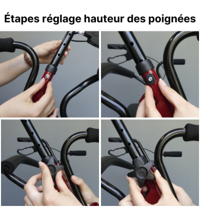 Déambulateur chaise roulante de transfert 2 en 1 Victor avec réglable hauteur poignées