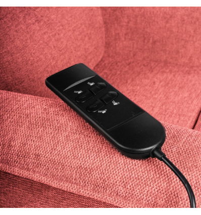 Fauteuil releveur électrique 2 moteurs Camélia tissu corail avec télécommande