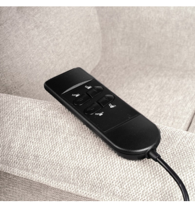 Fauteuil releveur électrique 2 moteurs Camélia tissu sable avec télécommande
