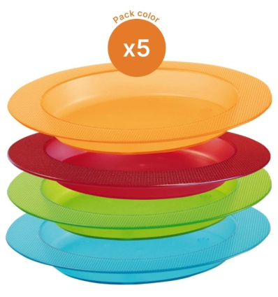 Pack de 20 assiettes ergonomiques adultes Ergo