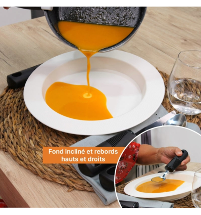 Pack de 20 assiettes ergonomiques adultes Ergo avec fond incliné