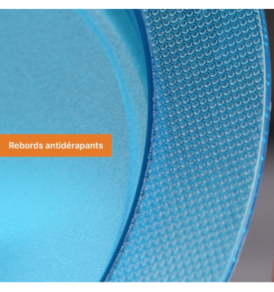 Pack de 20 assiettes ergonomiques adultes Ergo avec rebord antidérapant