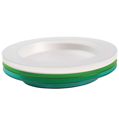 Pack de 20 assiettes ergonomiques adultes Ergo empilable