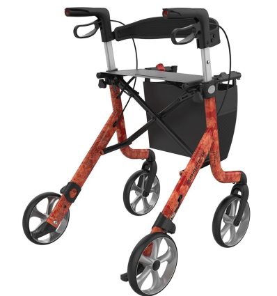 Déambulateur 4 roues léger et pliable Space LX Artline Rehasense Red Peony