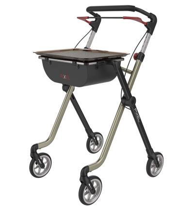 Déambulateur 4 roues d'intérieur léger et pliable Pixel Rehasense champagne