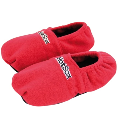 Chaussons chauffants micro-ondes HotSox rouge femme