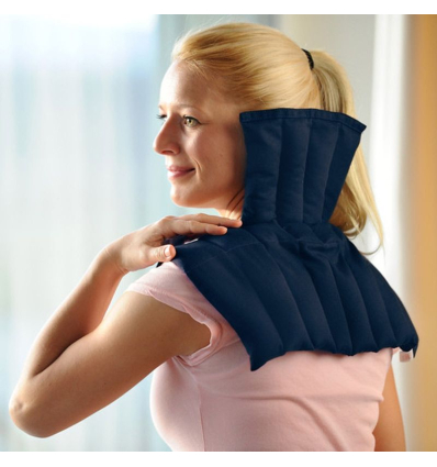 Coussin chauffant en graine de lin Linum Anatomic Sissel bleu pour la nuque
