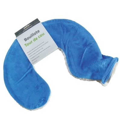 Bouillotte tour de cou traditionnelle à eau bleu