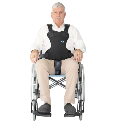 Gilet de maintien YZA pour fauteuil roulant avec sangle pelvien