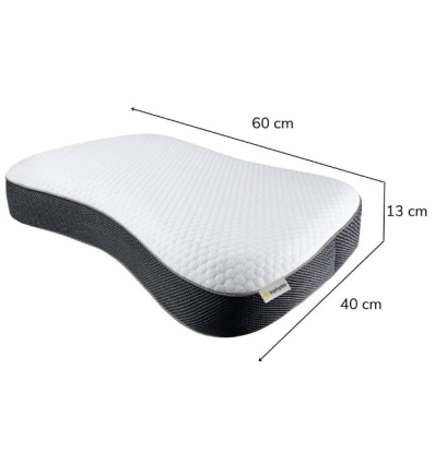 Dimensions de l'oreiller ergonomique à mémoire de forme bambou Confort Epaule Relax Inphysio