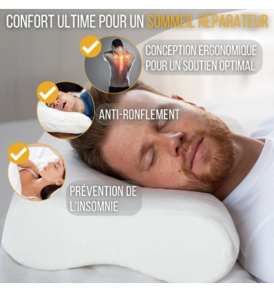 Oreiller à mémoire de forme anti-ronflement Inphysio