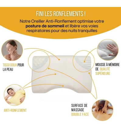 Oreiller à mémoire de forme anti-ronflement Inphysio
