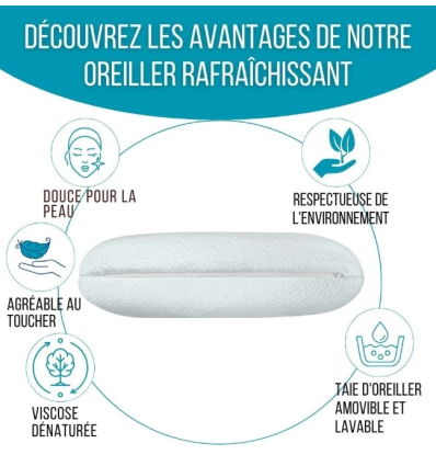 Oreiller à mémoire de forme avec gel rafraîchissant infusé Climaconfort Ice