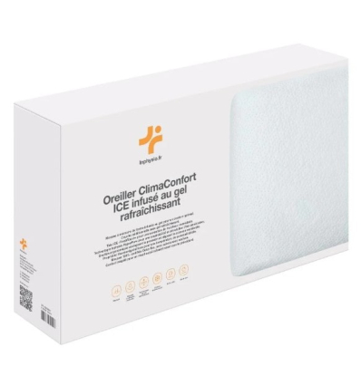 Oreiller à mémoire de forme avec gel rafraîchissant infusé Climaconfort Ice