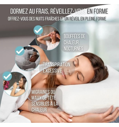 Oreiller à mémoire de forme avec gel rafraîchissant Confort Gel