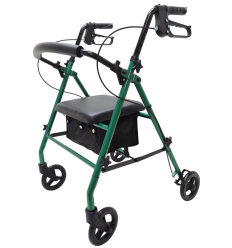 Déambulateur 4 roues léger et pliable Acier vert