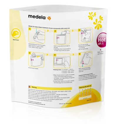 Boîte de 5 sachets de désinfection micro-ondes Quick Clean Medela