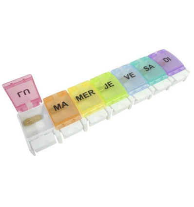 Pilulier semainier pour médicament Color multi-couleurs