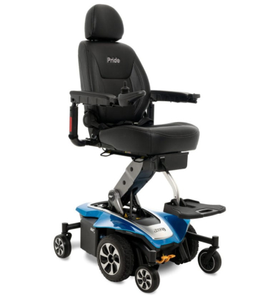 Fauteuil roulant électrique releveur handicapé Jazzy Air 2 bleu