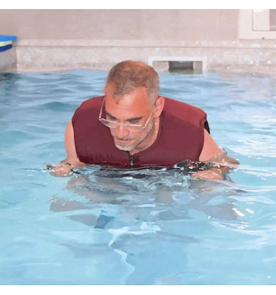 Maillot de bain combinaison flottante pour homme rouge et noir Plouf