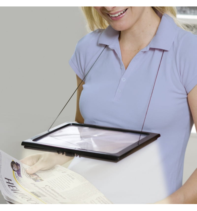 Loupe de lecture pleine page lumineuse sur pieds