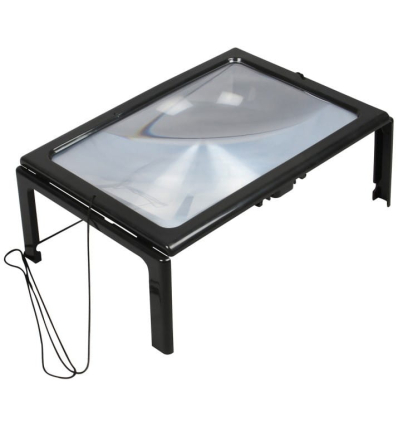 Loupe de lecture pleine page lumineuse sur pieds