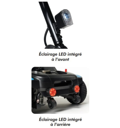 Eclairage LED du scooter électrique 4 roues gonflables PMR One Air+ Vermeiren
