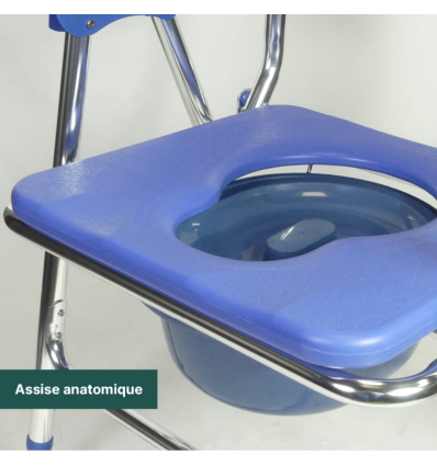 Chaise percée médicale pliante toilette Islande avec assise anatomique
