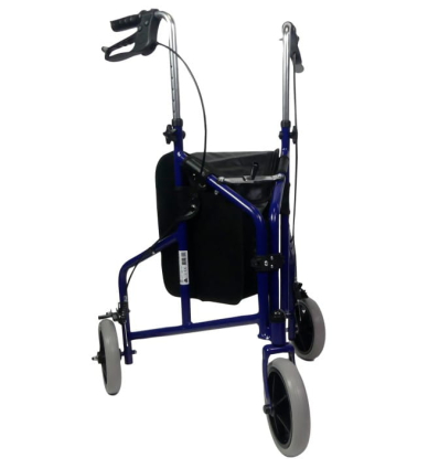 Déambulateur 3 roues ultra léger et pliable Delta bleu avec sac