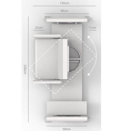 Dimensions du lit médicalisé électrique 1 personne rotatif et releveur Rotobed Free