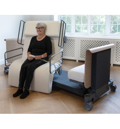 Lit médicalisé électrique 1 personne rotatif et releveur Rotobed Free avec barrières métalliques