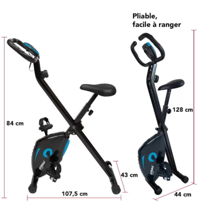 Dimensions du vélo d'appartement pliant pour la rééducation Striale SV-317 Care Fitness