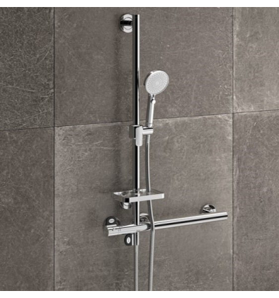 Barre d'appui en L avec colonne de douche Onyx Combo