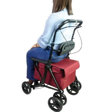 Chariot de courses 4 roues à pousser avec assise Rest N'Roll