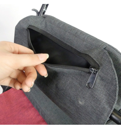 Chariot de courses 4 roues à pousser avec assise Rest N'Roll avec pochette