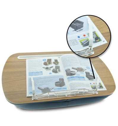 Coussin avec support de lecture ergonomique inclinable pour livre, tablette et ordinateur