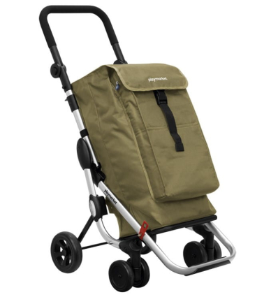 Chariot de courses 4 roues à pousser pliable Go Up vert