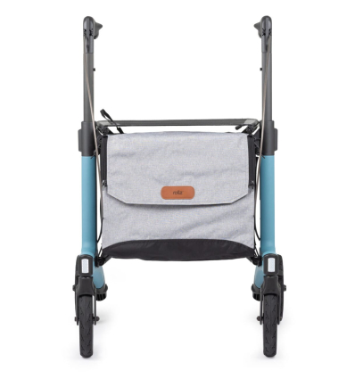 Déambulateur 4 roues léger et pliable avec pneus souples Rollz Flow bleu avec sac