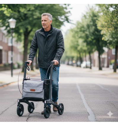 Déambulateur 4 roues léger et pliable avec pneus souples Rollz Flow