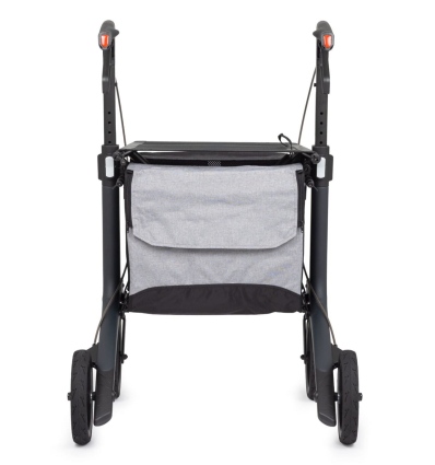 Déambulateur 4 roues léger et pliable avec pneus souples Rollz Flow gris avec sac