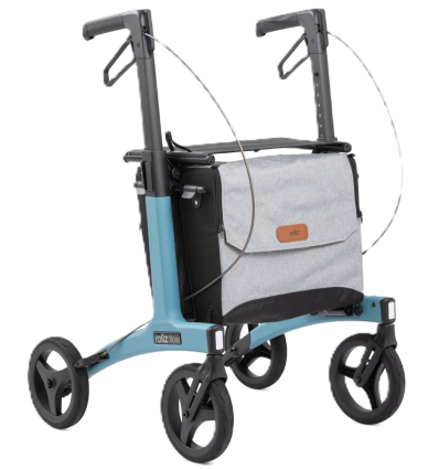 Déambulateur 4 roues léger et pliable avec pneus souples Rollz Flow bleu