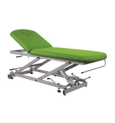 Table d'examen hydraulique 2 plans réglable en hauteur vert anis